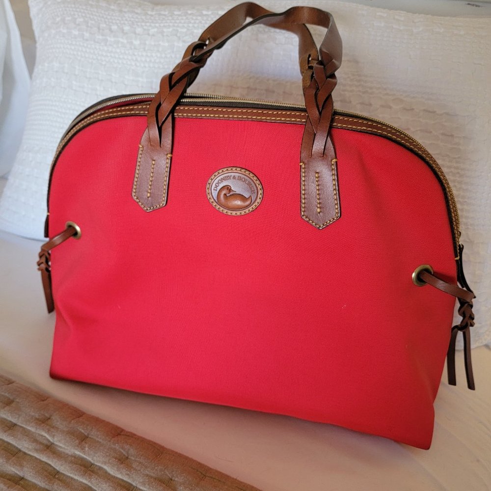 Dooney & Bourke Nylon Large Dome Satchel in Red